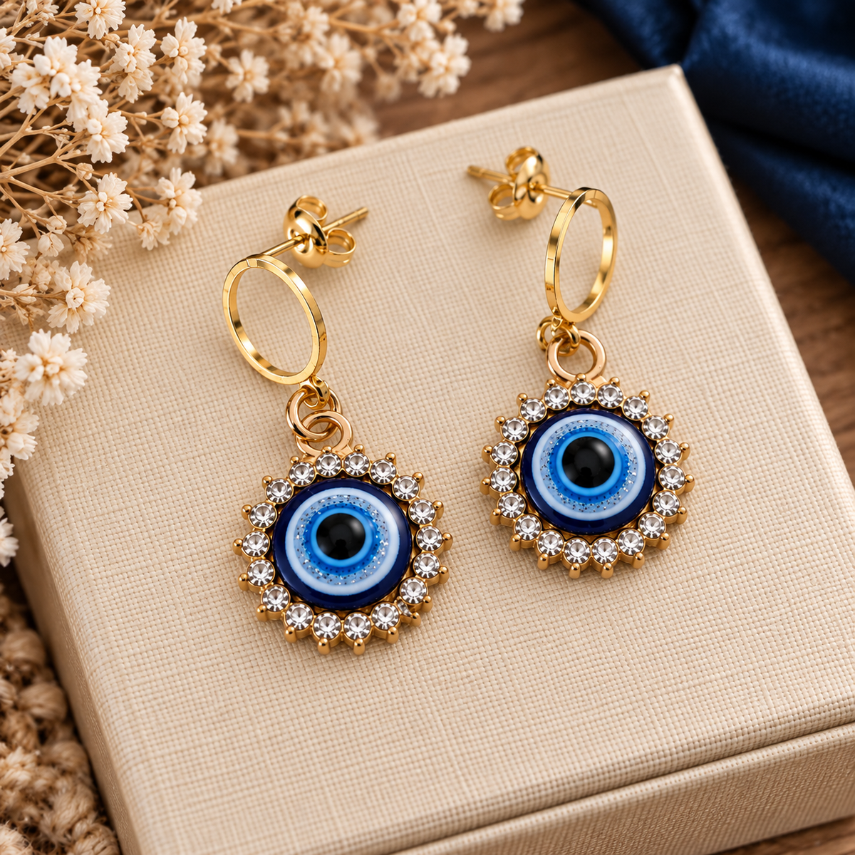 Boucles d'oreilles Œil Grec – Élégance & Protection