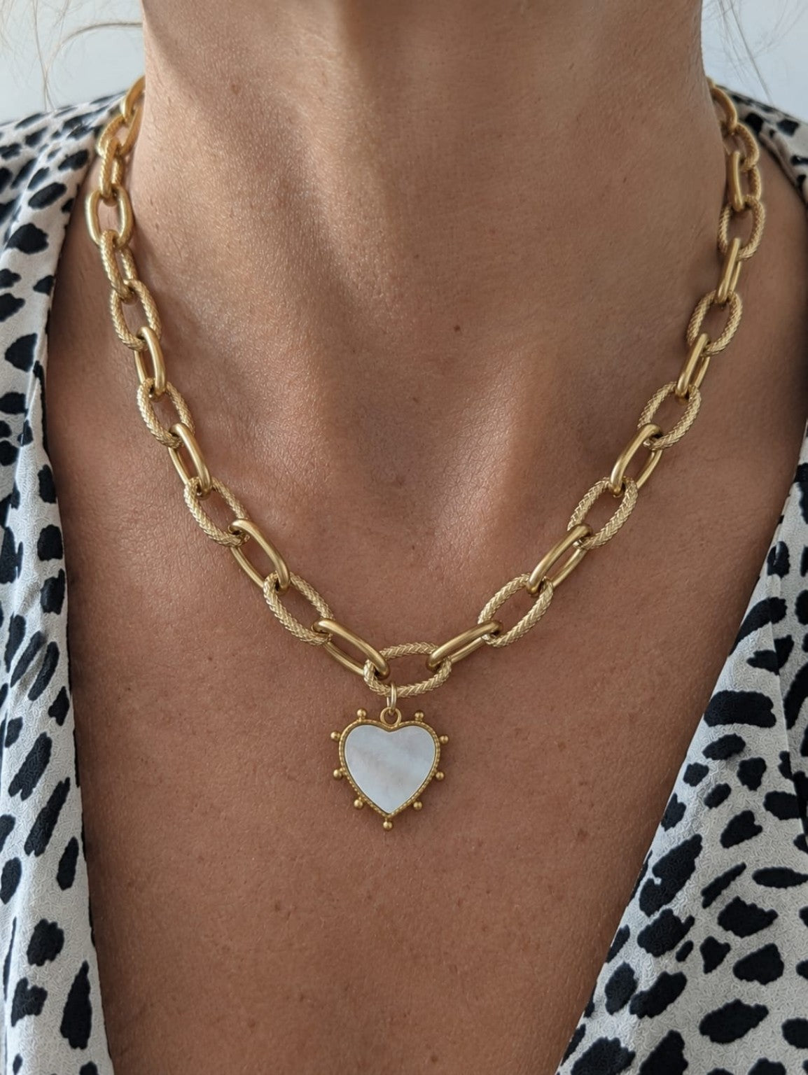 Collier Cœur Nacré