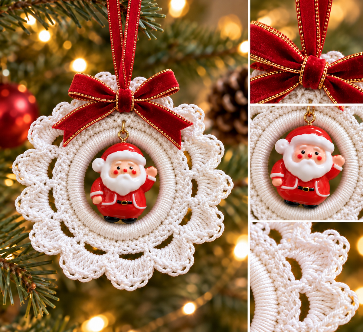 🎄 Suspension de Noël au crochet – Petit Père Noël