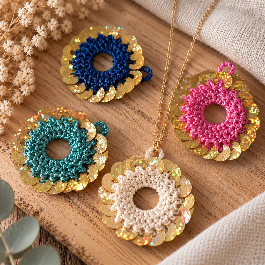 Pendentif scintillant et crochet 4cm