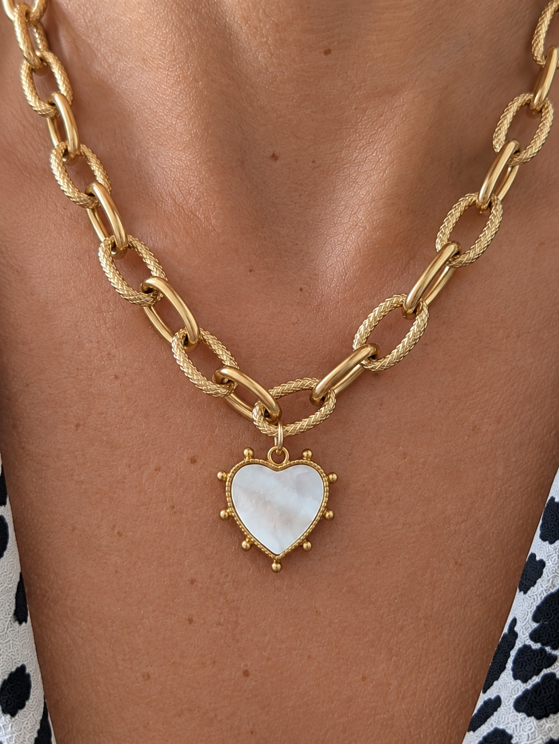 Collier Cœur Nacré