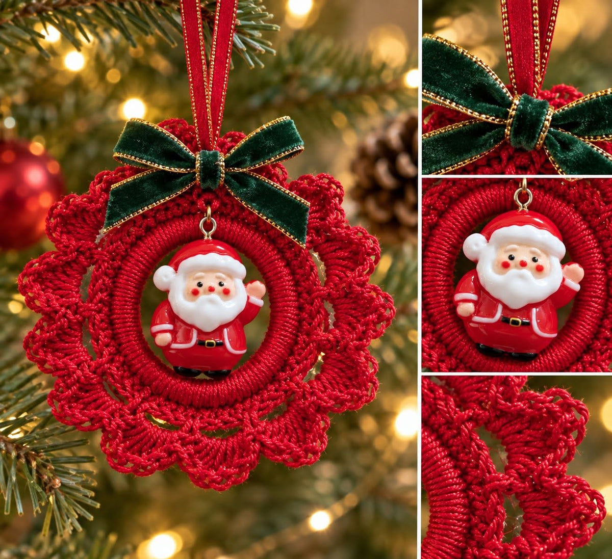 🎄 Suspension de Noël au crochet – Petit Père Noël